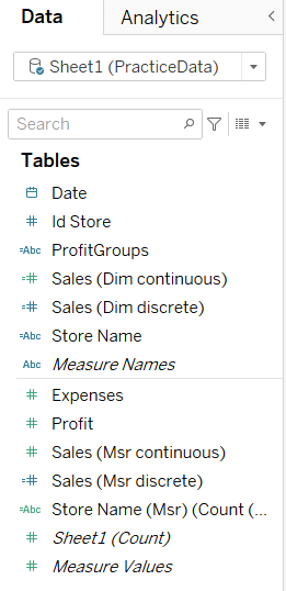 Tableau Side Bar