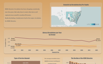 Dashboard Week Day 3: NSW Libraries Circulations by Format